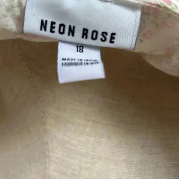 NEON ROSE pulse size shabby chic, colored floral, print, button down shirt sz 18 - Picture 5 of 5